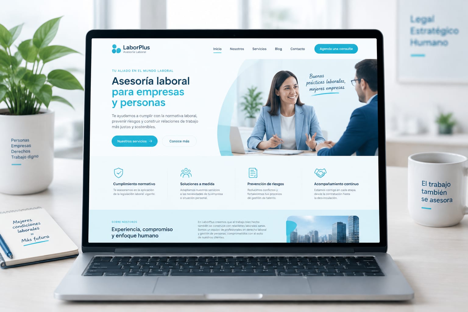Ejemplo conceptual de web para Despacho Laboral Sur